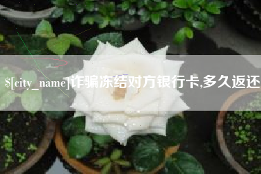 三门峡诈骗冻结对方银行卡,多久返还