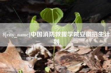三门峡中国消防救援学院安徽招生计划