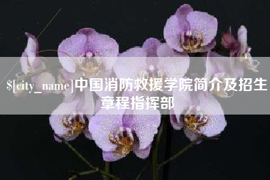 三门峡中国消防救援学院简介及招生章程指挥部