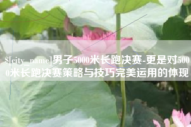 三门峡男子5000米长跑决赛-更是对5000米长跑决赛策略与技巧完美运用的体现